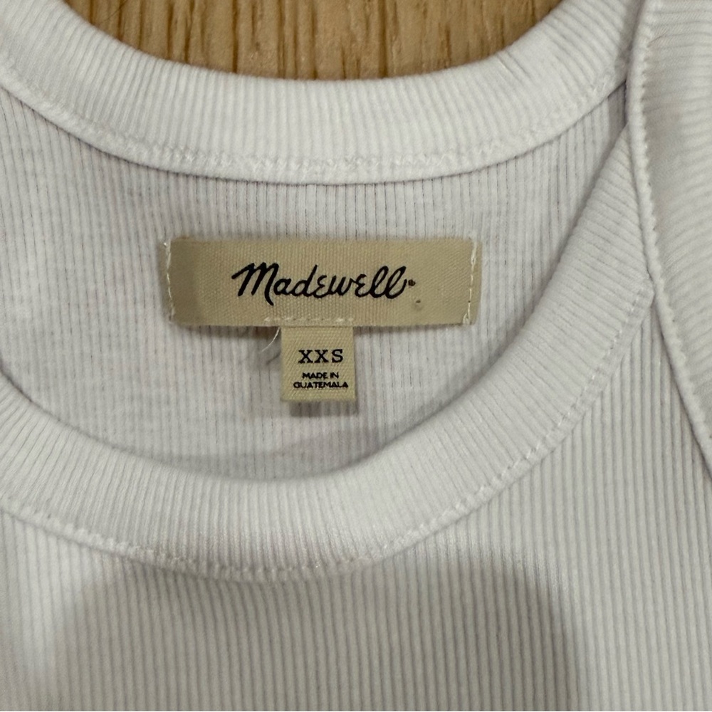 Madewell XXS Women’s White Ribbed Tank Top - Picture 5 of 6